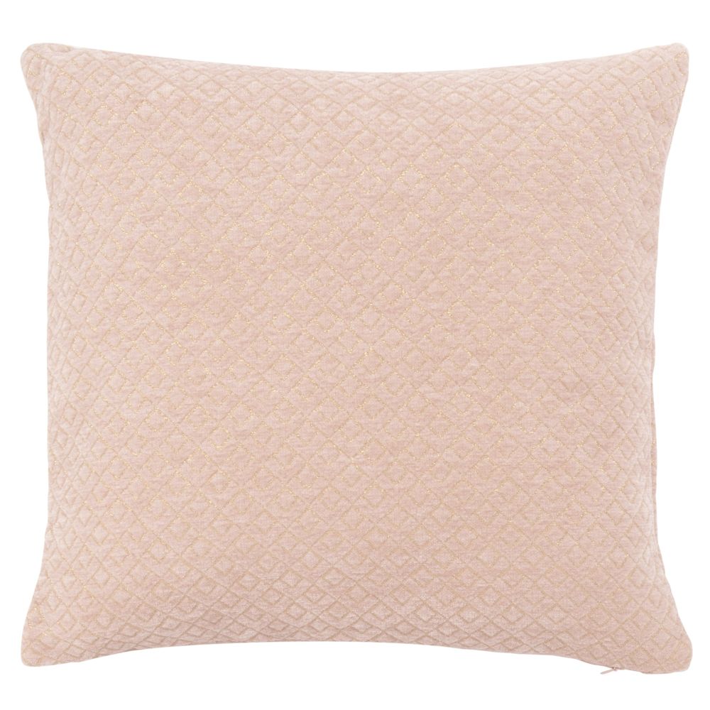 Housse de coussin tissée jacquard vieux rose et dorée 40x40 Housse de coussin tissée jacquard vieux rose et dorée 40x40