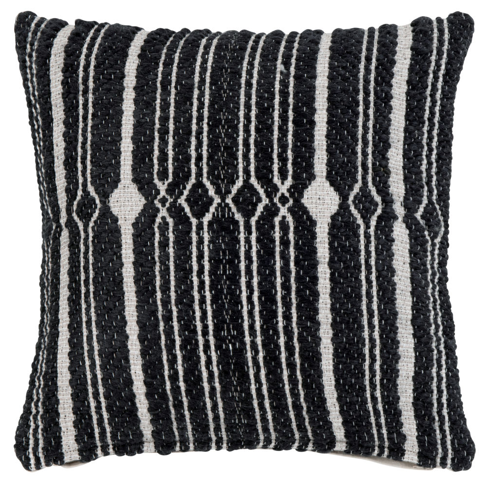 Housse de coussin tissée noire et taupe 40x40 Housse de coussin tissée noire et taupe 40x40