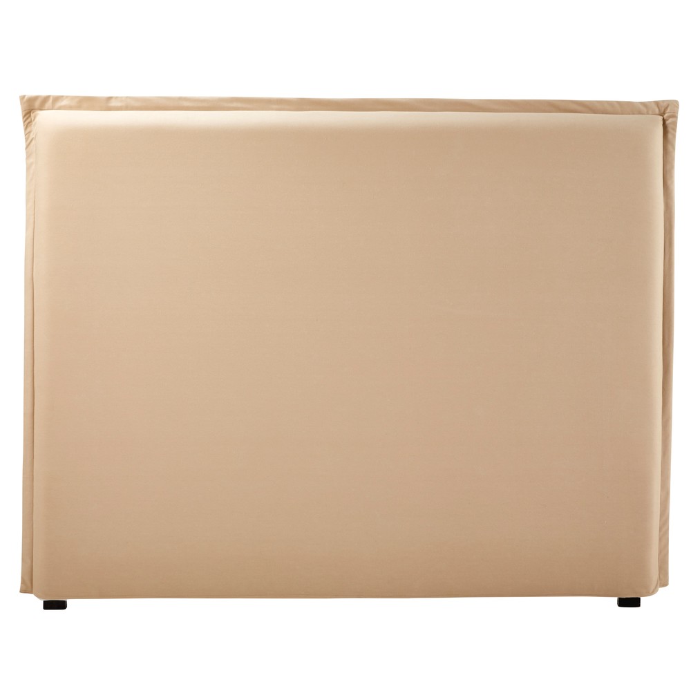 Housse de tête de lit 140 en coton beige Housse de tête de lit 140 en coton beige