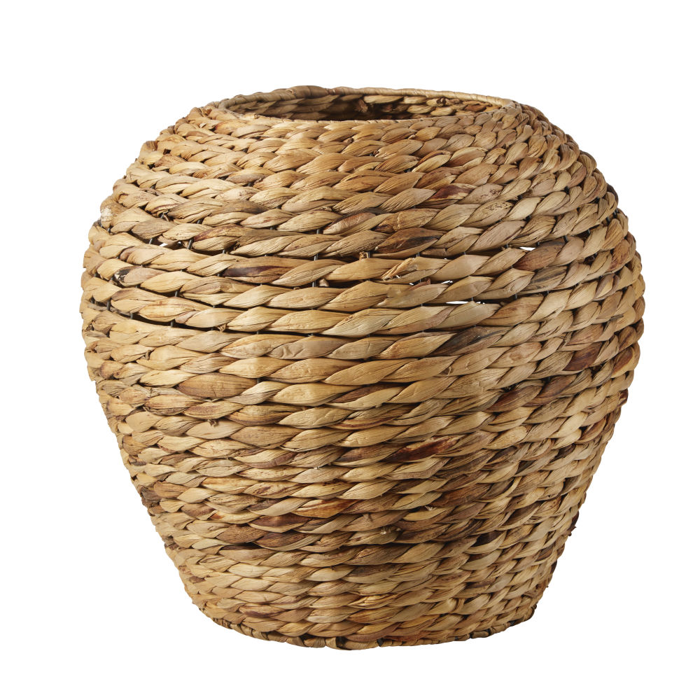 Jarre de rangement déco en fibre végétale marron (photo) Jarre de rangement déco en fibre végétale marron