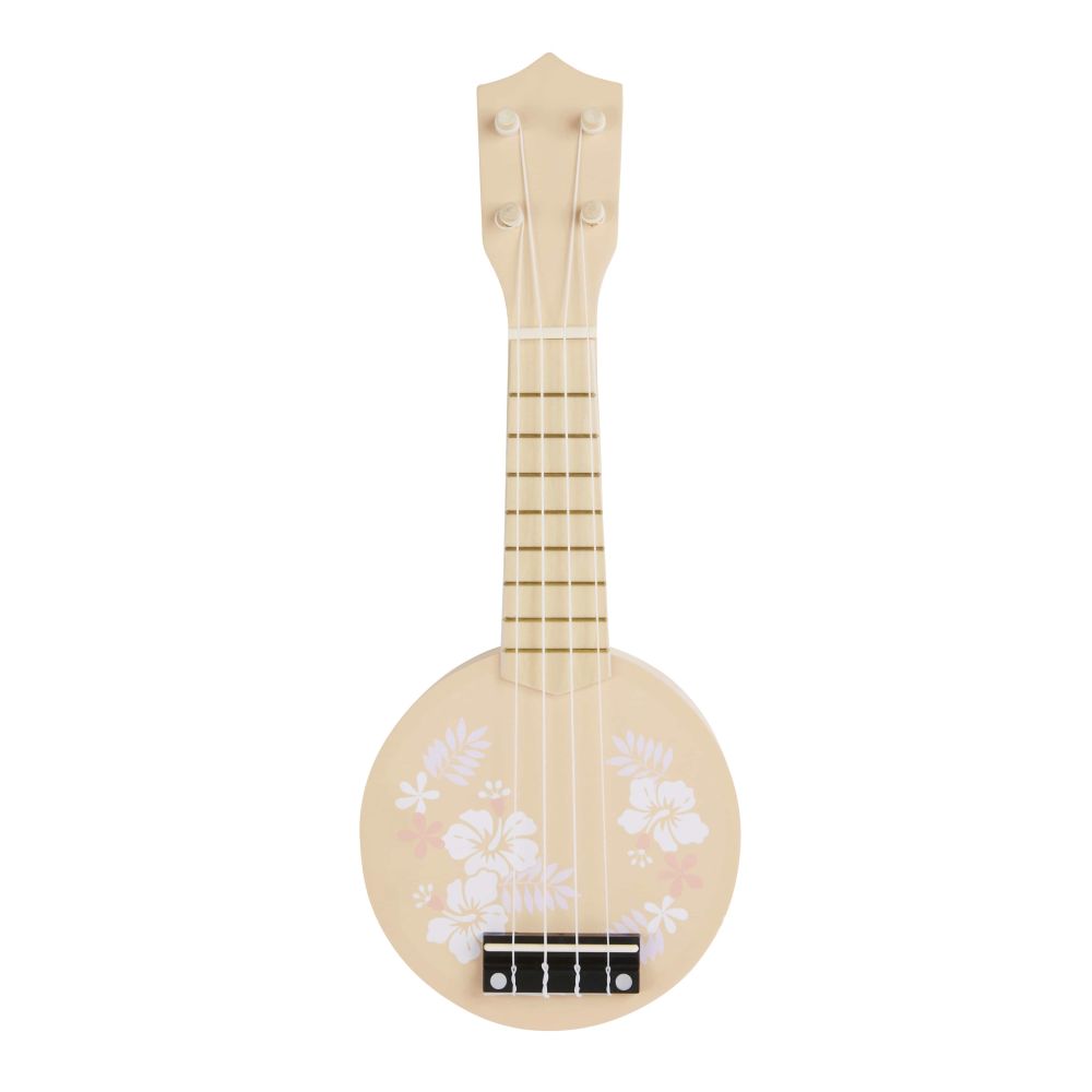 Jouet banjo imprimé fleuri rose et blanc