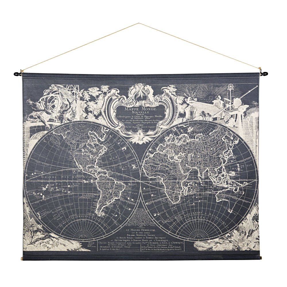Kakemono imprimé mappemonde 191x139 Kakemono imprimé mappemonde 191x139