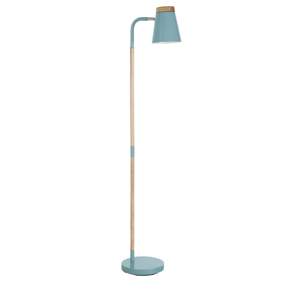 Lampadaire en hévéa et métal vert H140 (photo) Lampadaire en hévéa et métal vert H140