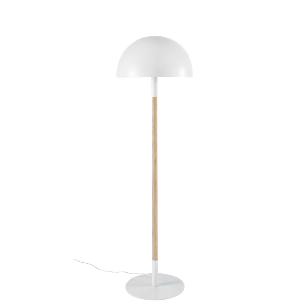 Lampadaire en métal blanc et chêne H133 Lampadaire en métal blanc et chêne H133