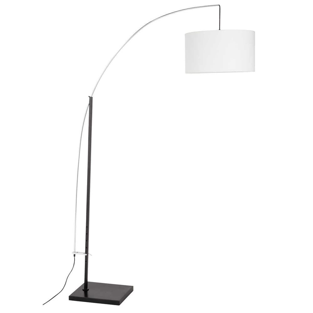 Lampadaire en mÃ©tal et coton blanc H 202 cm