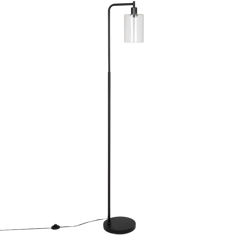 Lampadaire en métal noir et globe en verre transparent H166 Lampadaire en métal noir et globe en verre transparent H166