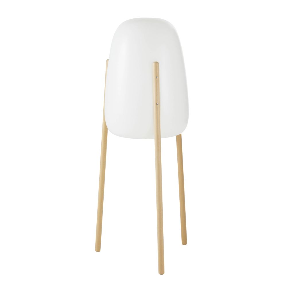 Lampadaire nomade blanc et pieds en hÃªtre H145