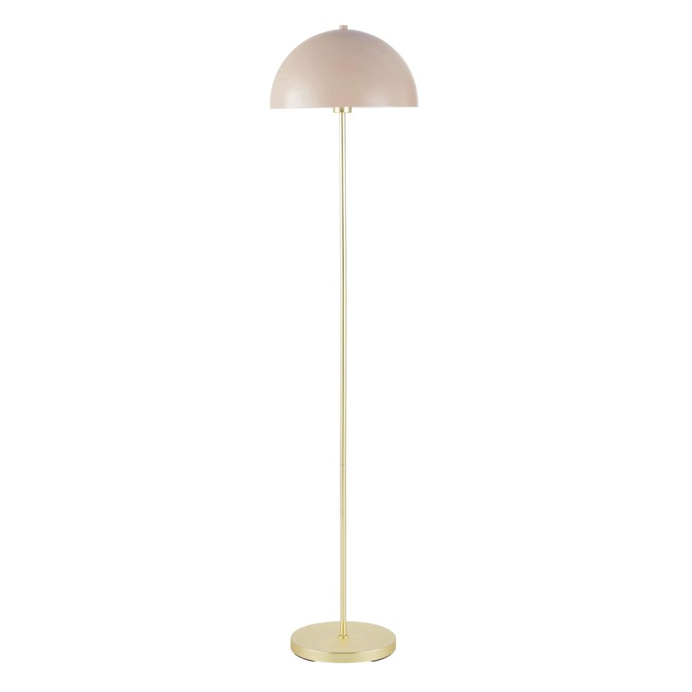 Lampadaire vintage en mÃ©tal dorÃ© et rose H151