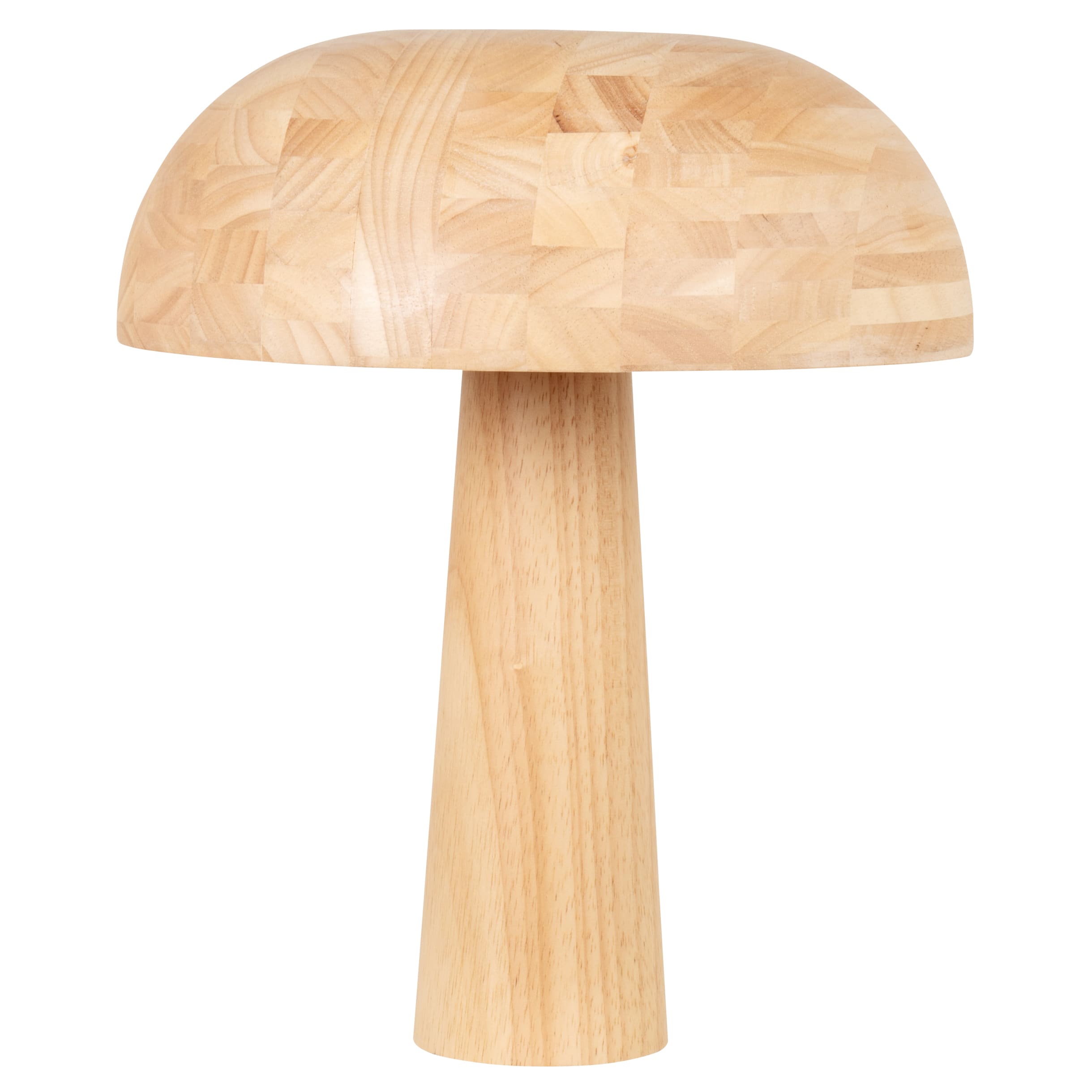 Lampe champignon en bois d&rsquo;hévéa