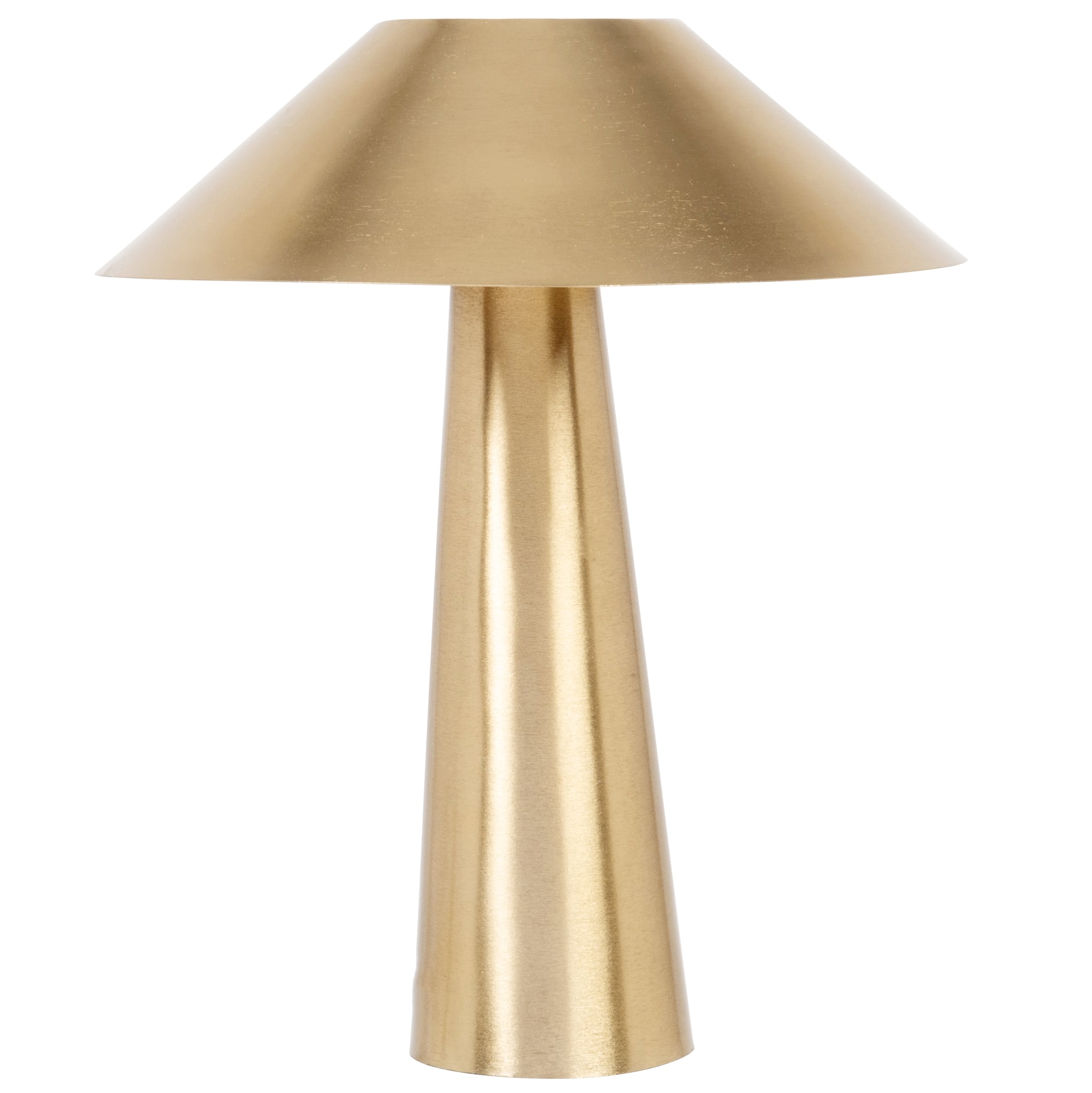lampe conique en métal doré