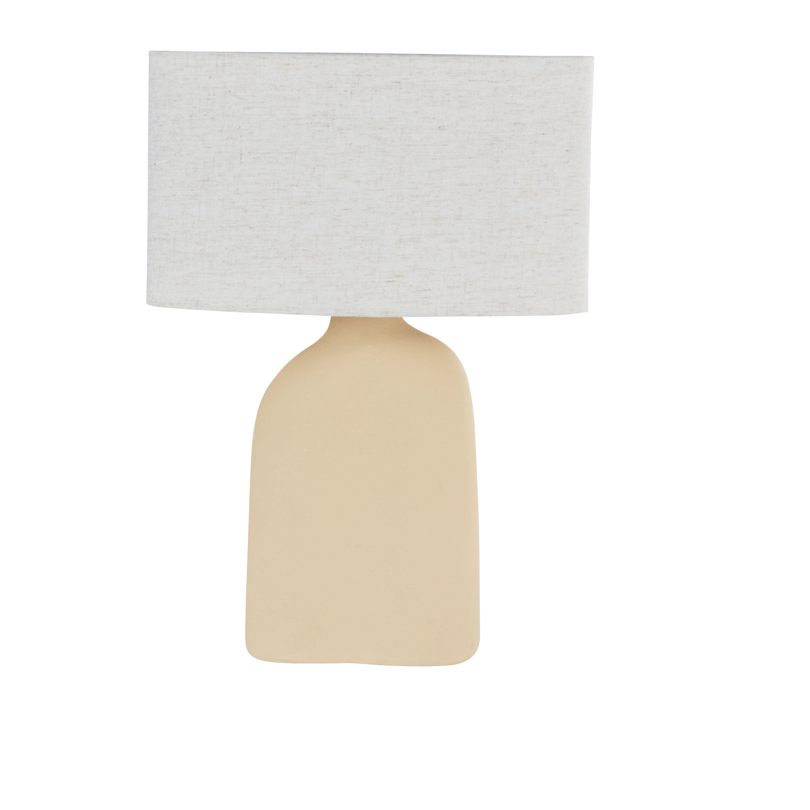 Lampe en céramique et abat-jour beige chiné