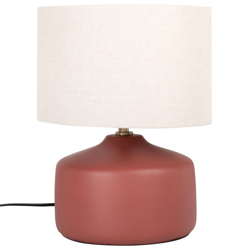 Lampe en céramique terracotta et abat-jour en coton écru Lampe en céramique terracotta et abat-jour en coton écru
