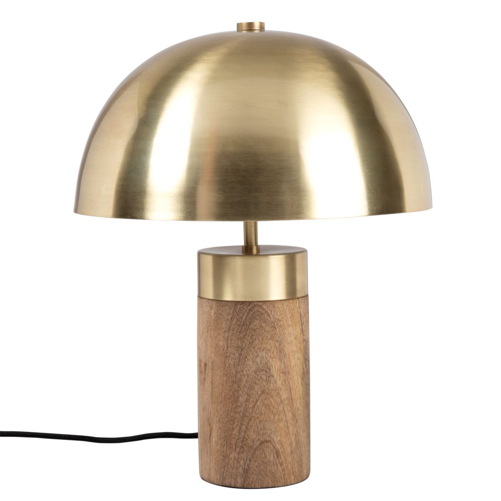Lampe en manguier et métal doré Lampe en manguier et métal doré
