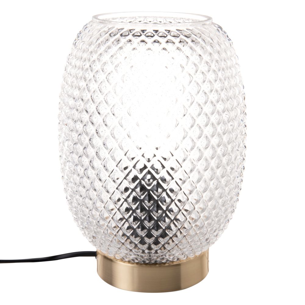 Lampe en métal doré et verre Lampe en métal doré et verre