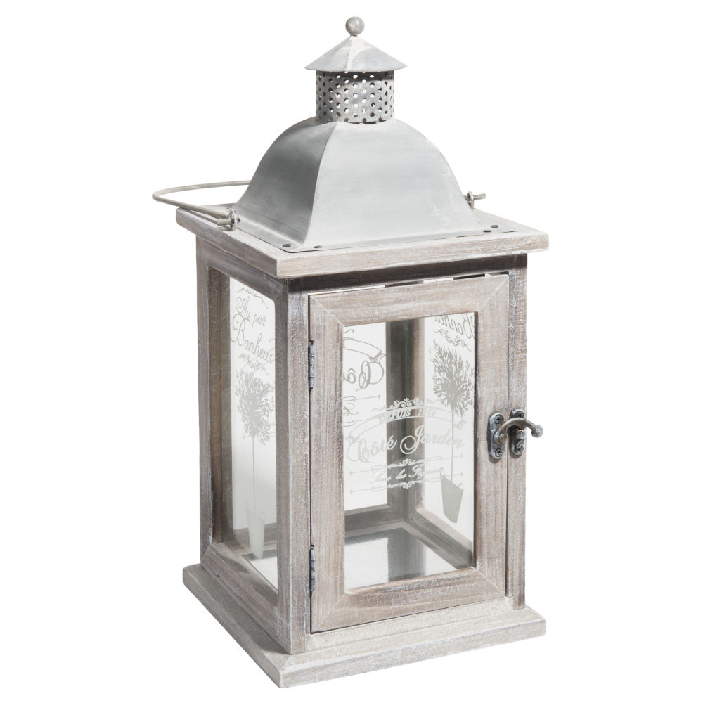 Lanterne blanchi H 36 cm Lanterne blanchi H 36 cm