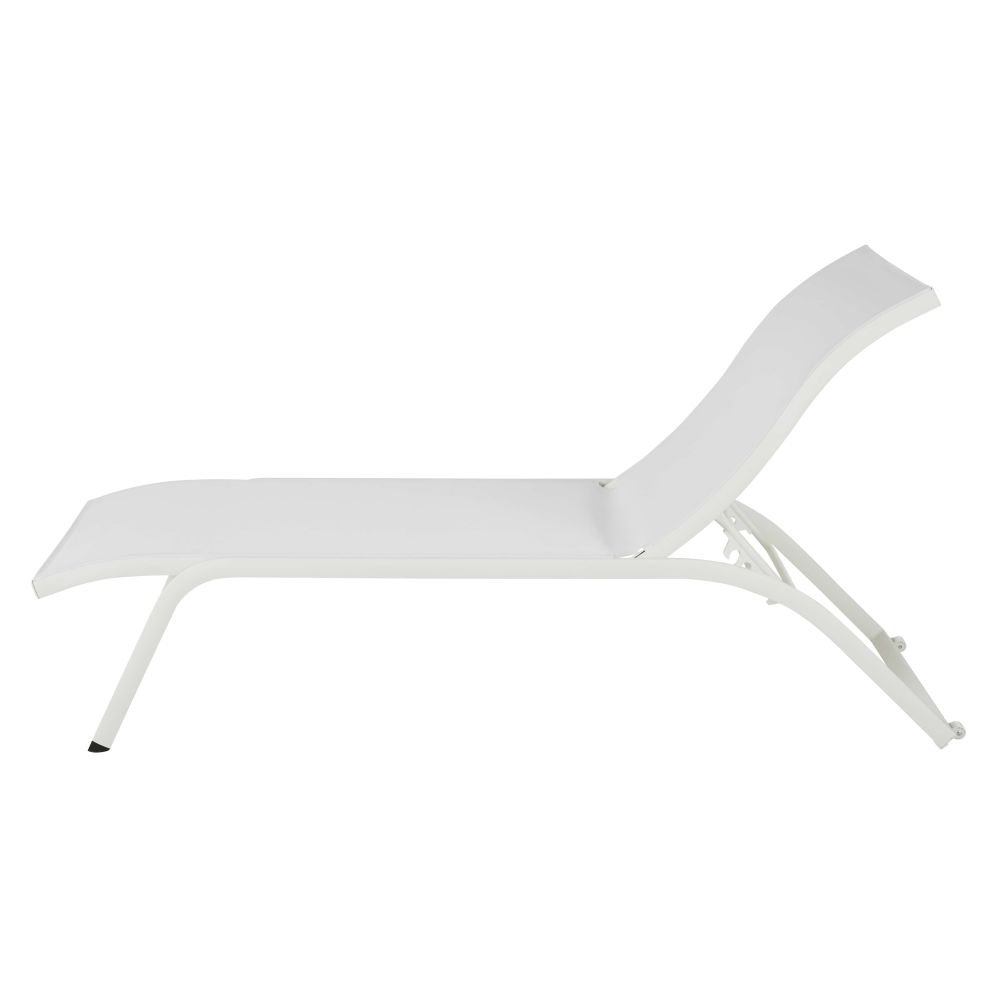 Lettino prendisole professionale impilabile in alluminio bianco - Modello Contemporaneo - Alluminio - Maisons du Monde