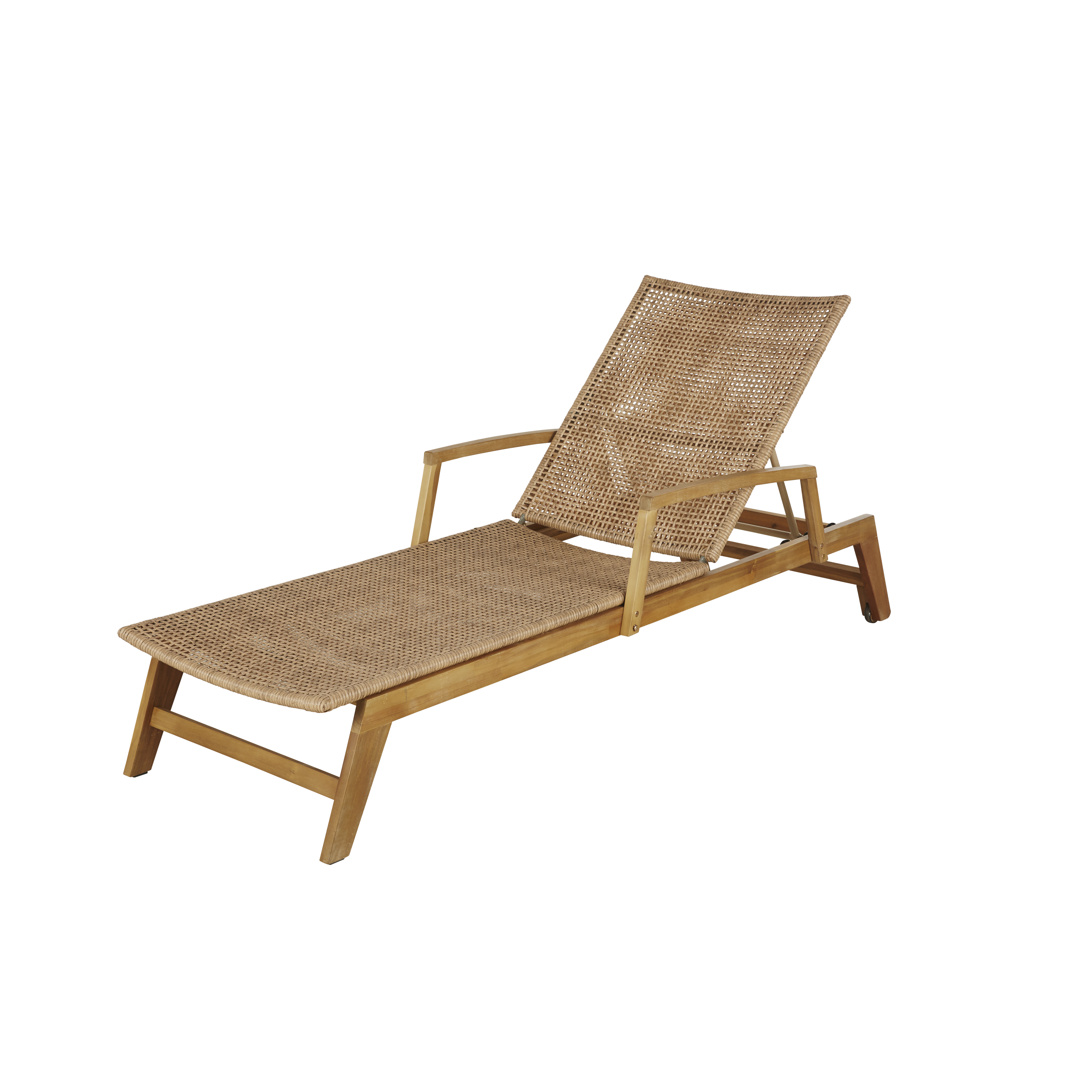 Lettino professionale in legno di acacia e resina intrecciata - Modello In riva al mare - Legno - Maisons du Monde
