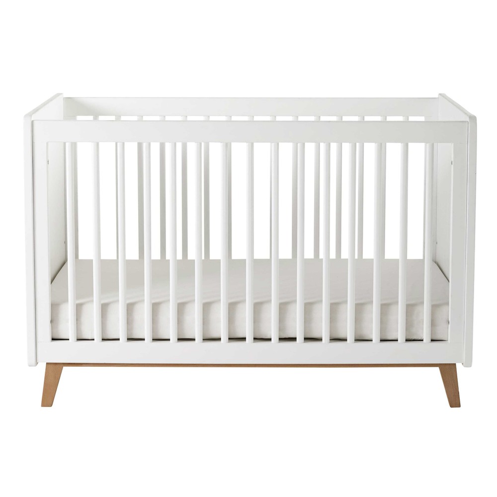 Lit bébé à barreaux blanc L126 Lit bébé à barreaux blanc L126