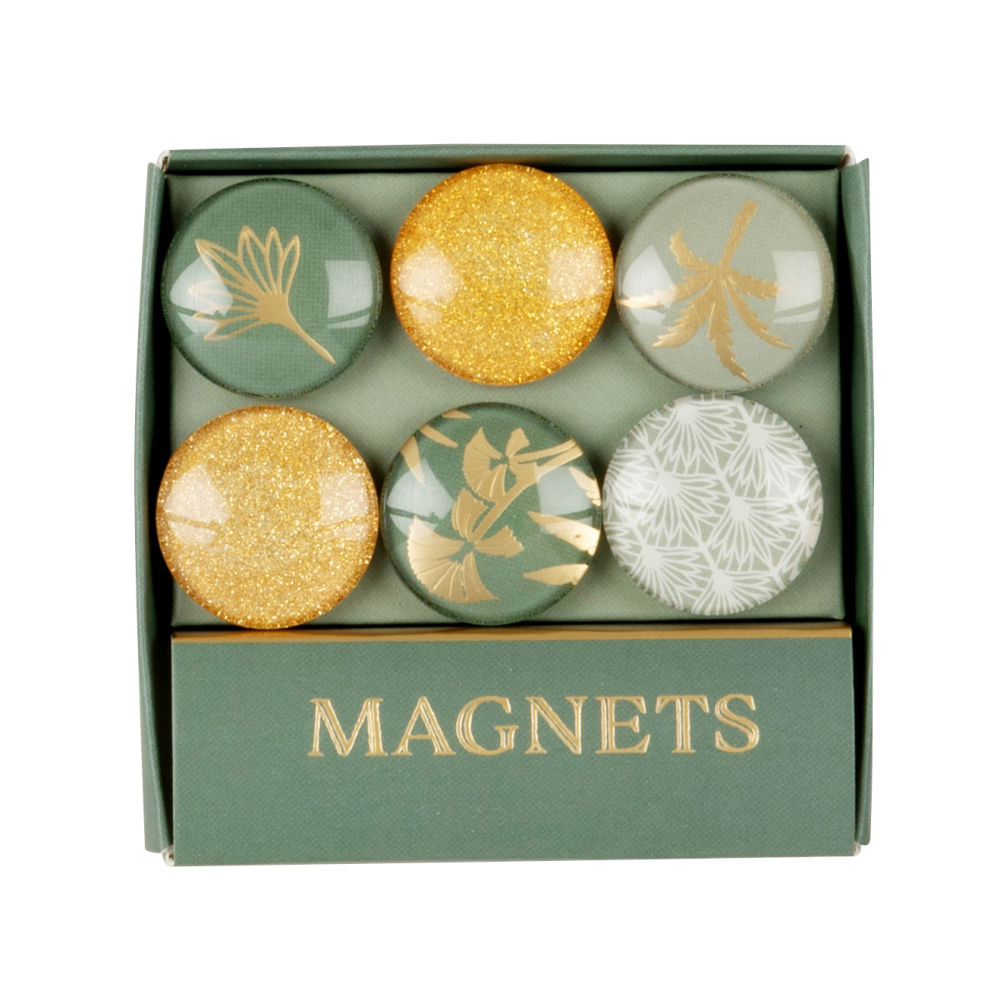 Magnets dorés et verts (x6)