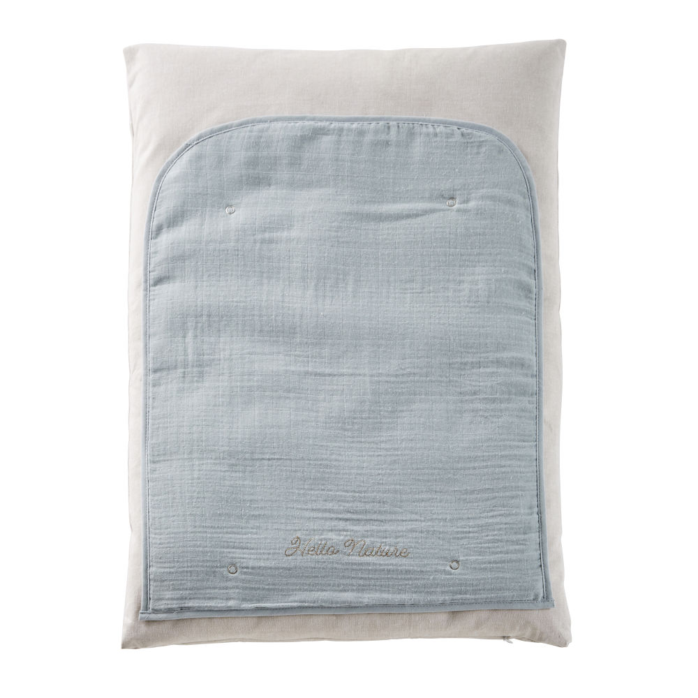 Matelas à langer bébé en coton vert, blanc et beige (photo) Matelas à langer bébé en coton vert, blanc et beige