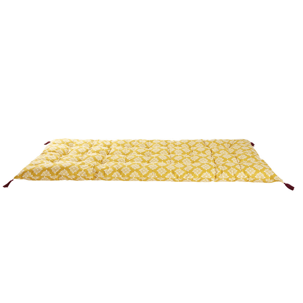 Matelas gaddiposh en coton jaune motifs graphiques blancs 90x190 Matelas gaddiposh en coton jaune motifs graphiques blancs 90x190