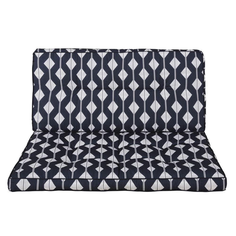 Matelas palette en coton motifs triangles écrus et noirs 80x120 Matelas palette en coton motifs triangles écrus et noirs 80x120