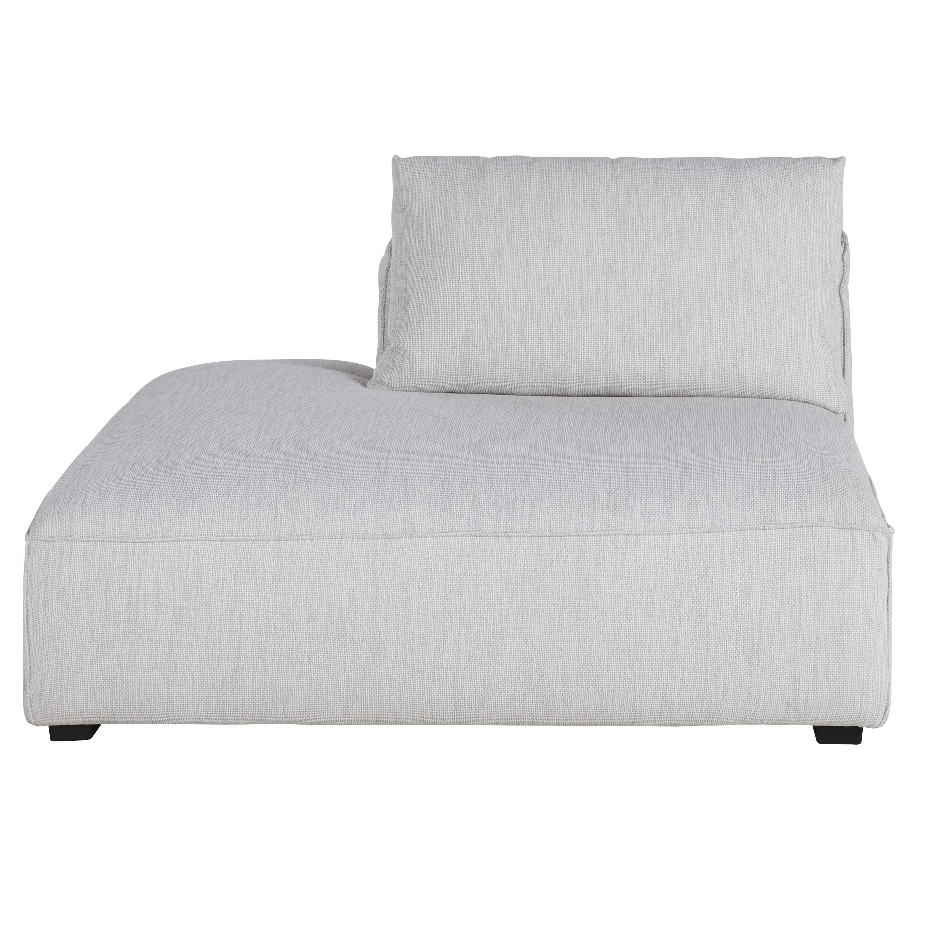 Méridienne gauche pour canapé modulable en textile recyclé gris clair chiné