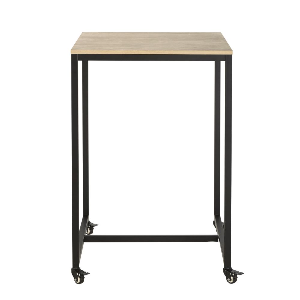 Mesa alta de comedor profesional con ruedas L.70 Estiloindustrial Negro Maisons du Monde