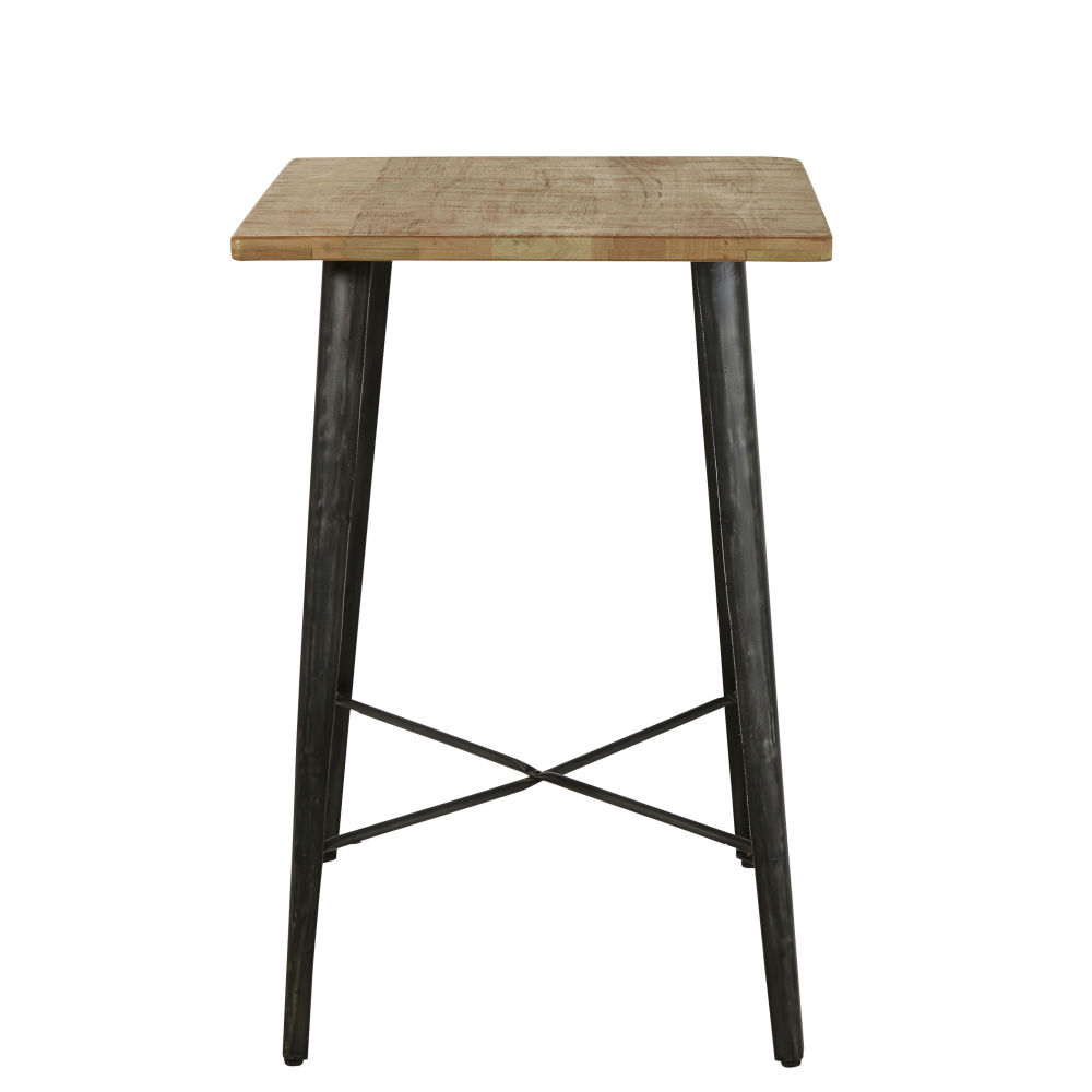 Mesa alta de comedor profesional de mango L.70 Estiloindustrial Negro Madera de Mango Maisons du Monde
