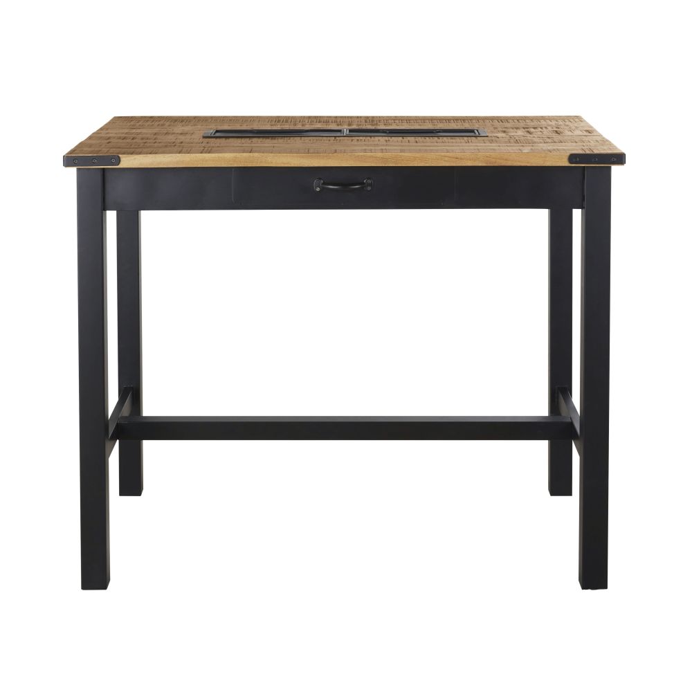 Mesa alta de comedor profesional de mango y metal L.125 Estilo industrial Metal Maisons du monde