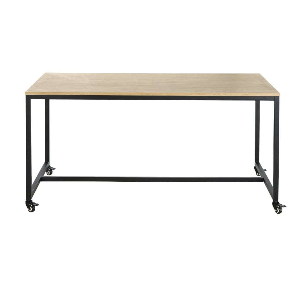 Mesa de comedor profesional con ruedas L.150 Estiloindustrial Negro Maisons du Monde