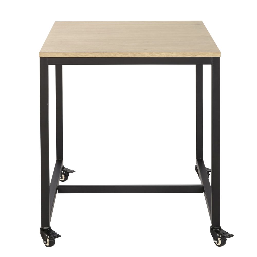 Mesa de comedor profesional con ruedas L.70 Estiloindustrial Negro Maisons du Monde