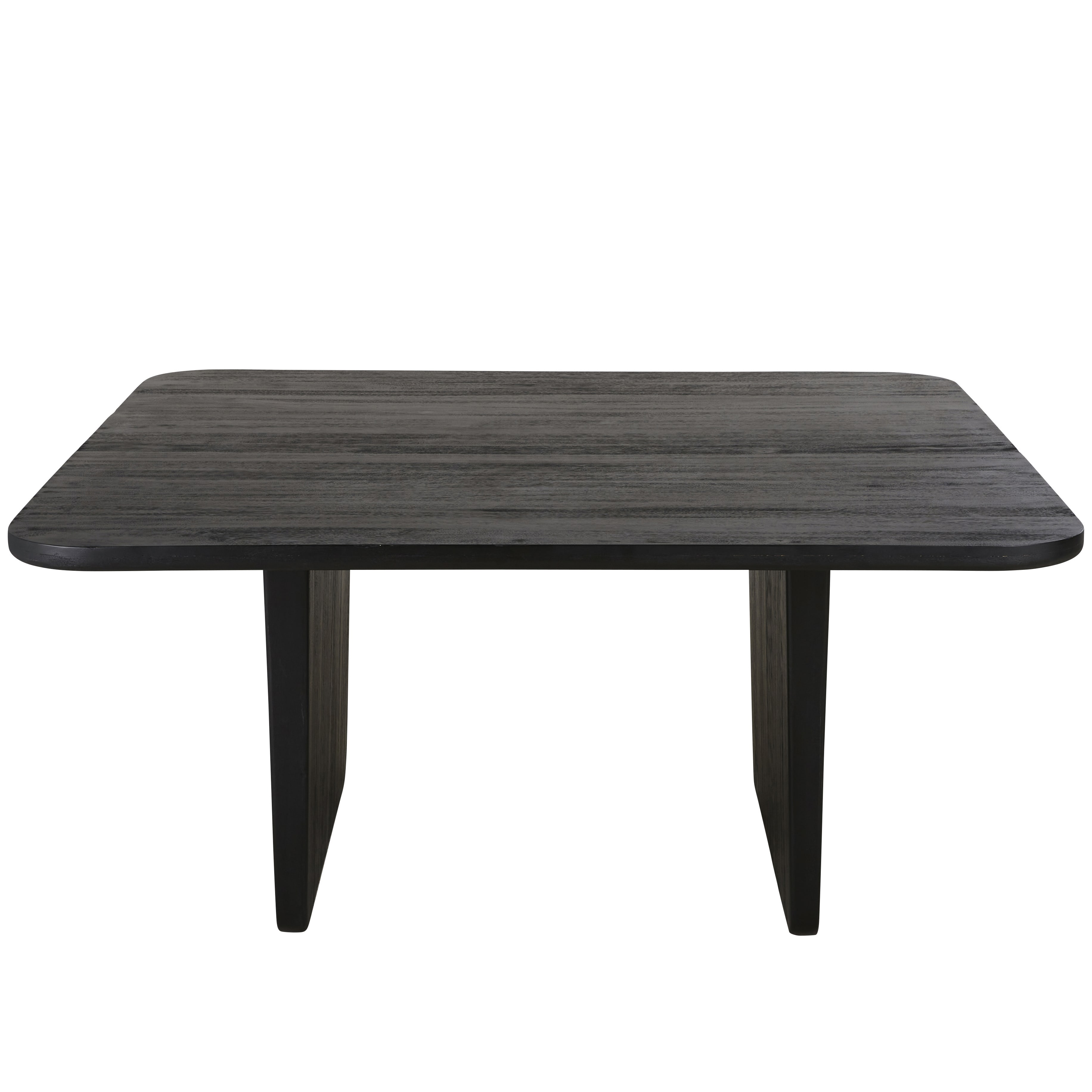 Mesa de comedor profesional de madera de mango macizo negro para 8 personas L. 160 Estilo exótico Madera de Mango Maisons du monde