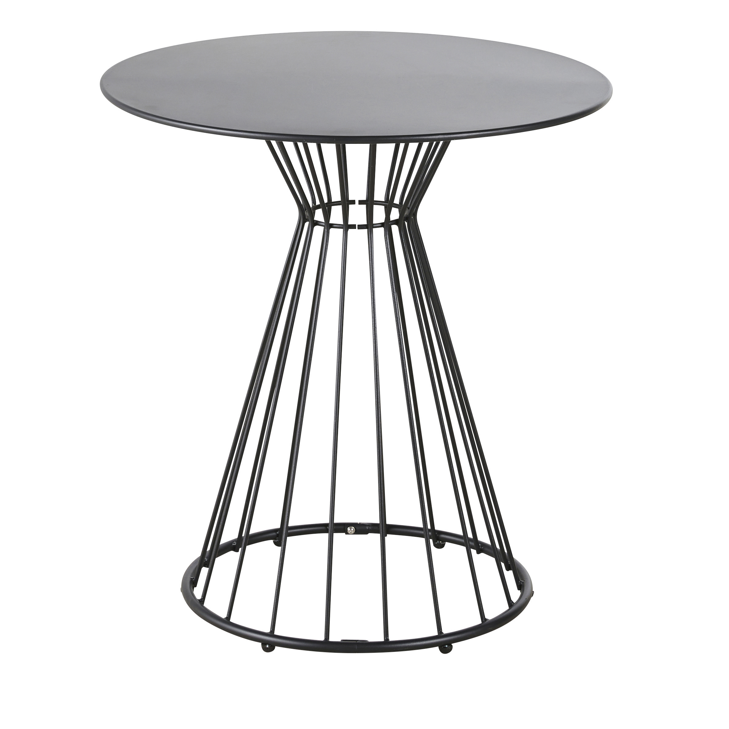 Mesa redonda profesional de exterior para 2 personas de metal negro Estilo exótico Metal Maisons du monde