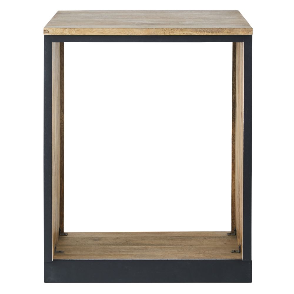 Meuble bas de cuisine pour lave-vaisselle en manguier massif gris ardoise Meuble bas de cuisine pour lave-vaisselle en manguier massif gris ardoise
