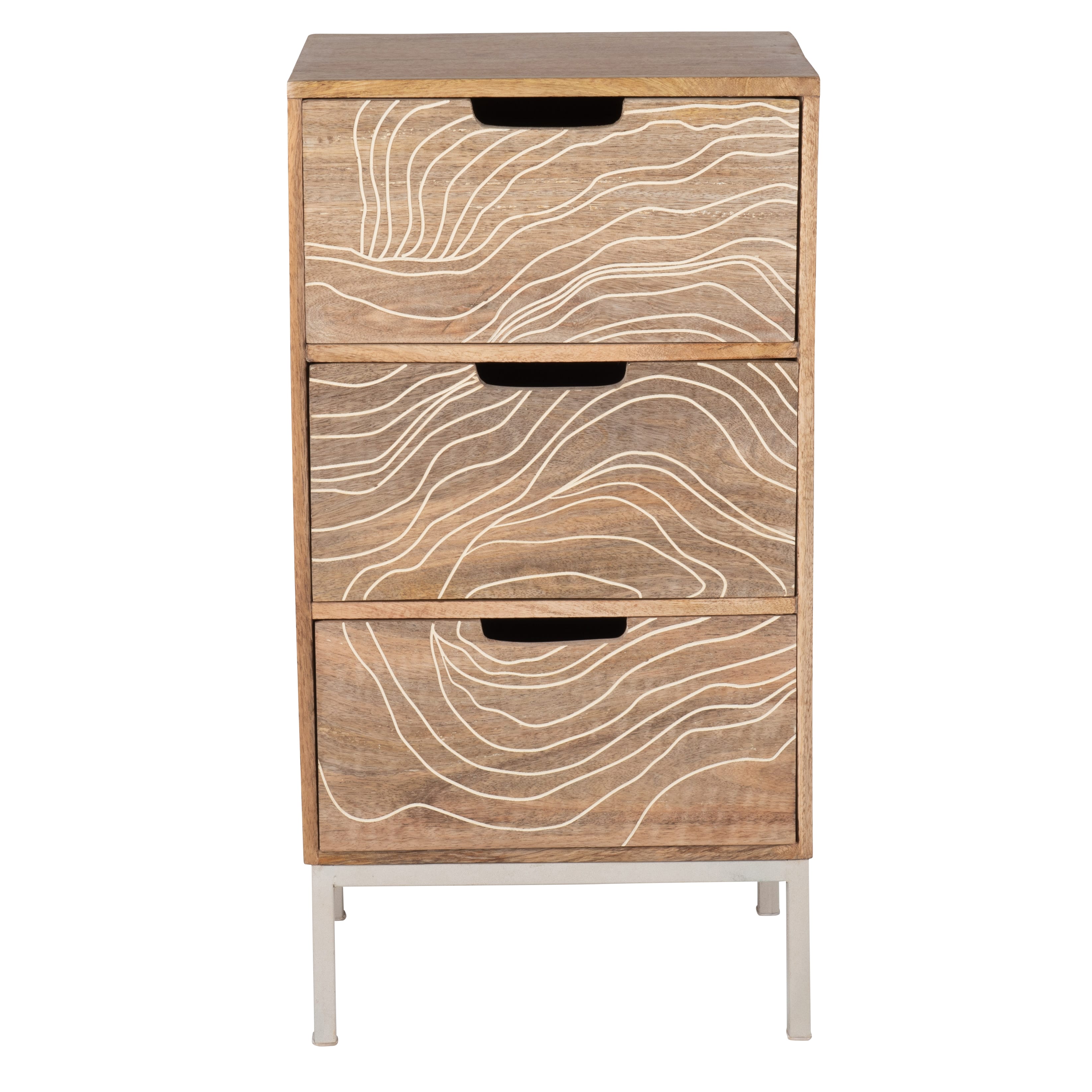 Meuble de rangement 3 tiroirs en bois de manguier