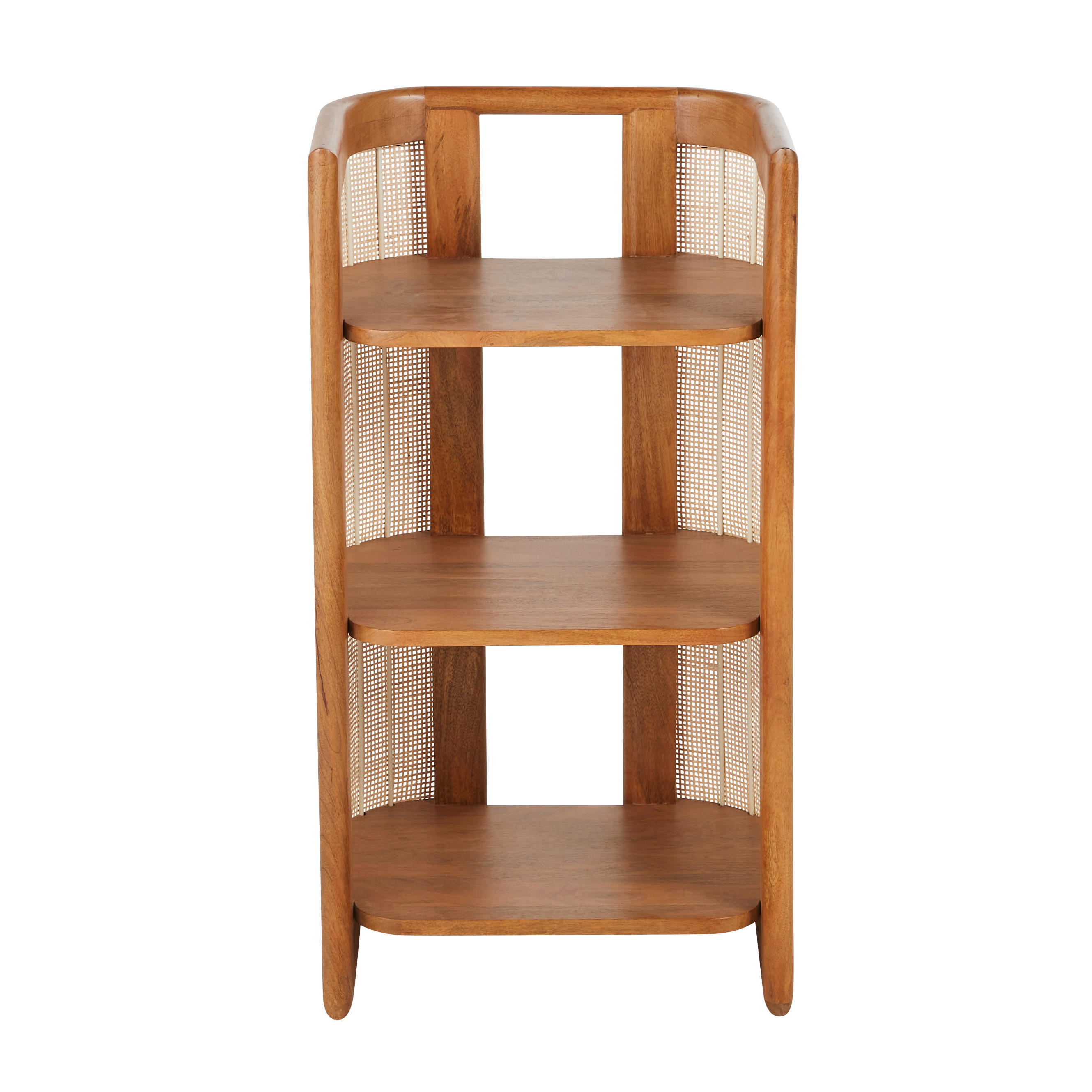 Meuble de rangement en bois de manguier et cannage en rotin