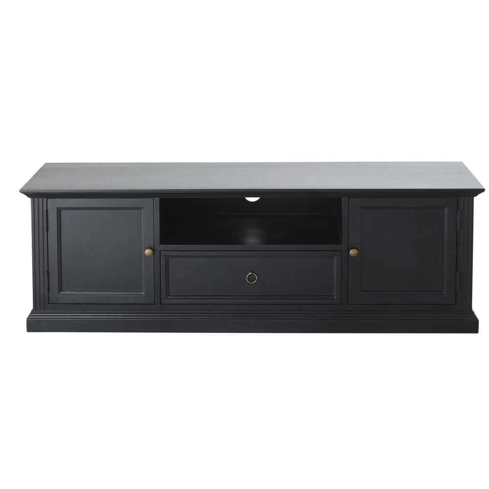 Meuble TV 2 portes noir