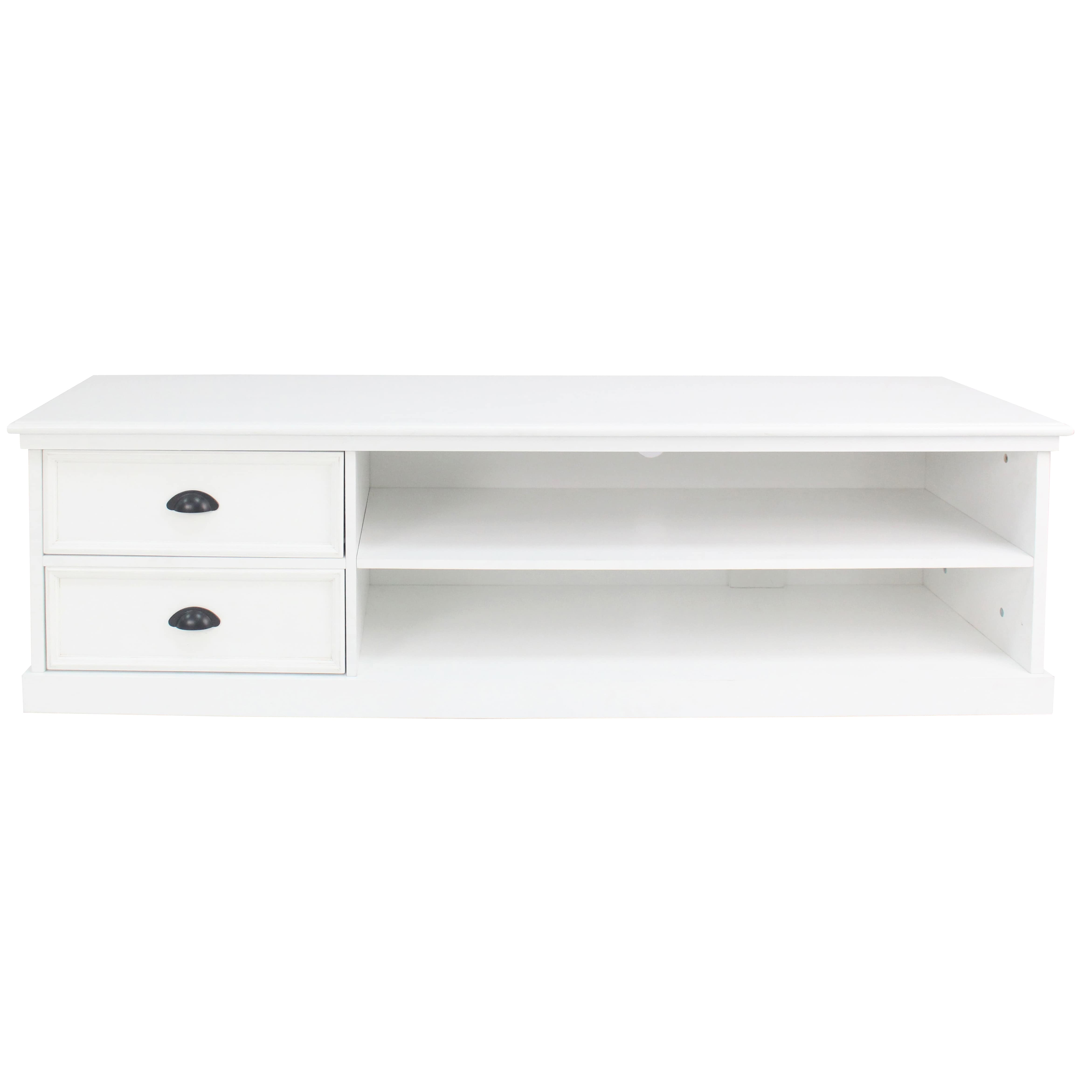 Meuble TV 2 tiroirs blanc
