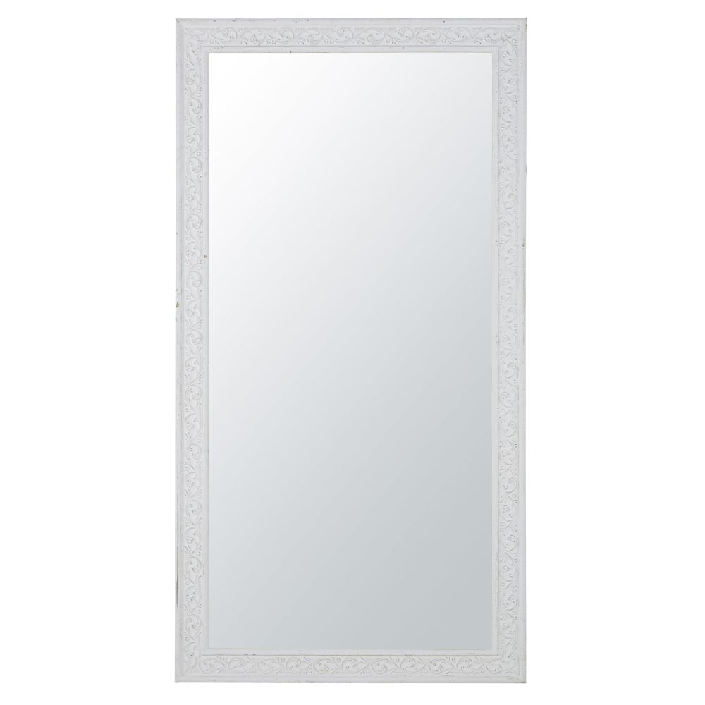Miroir à moulures blanches 90x170