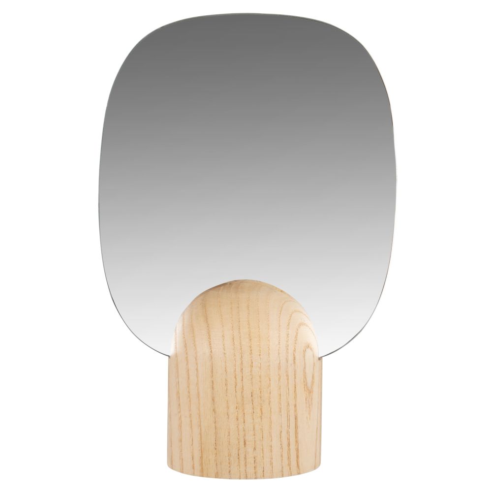 Miroir à poser en métal et ailante beige 20x29 Miroir à poser en métal et ailante beige 20x29