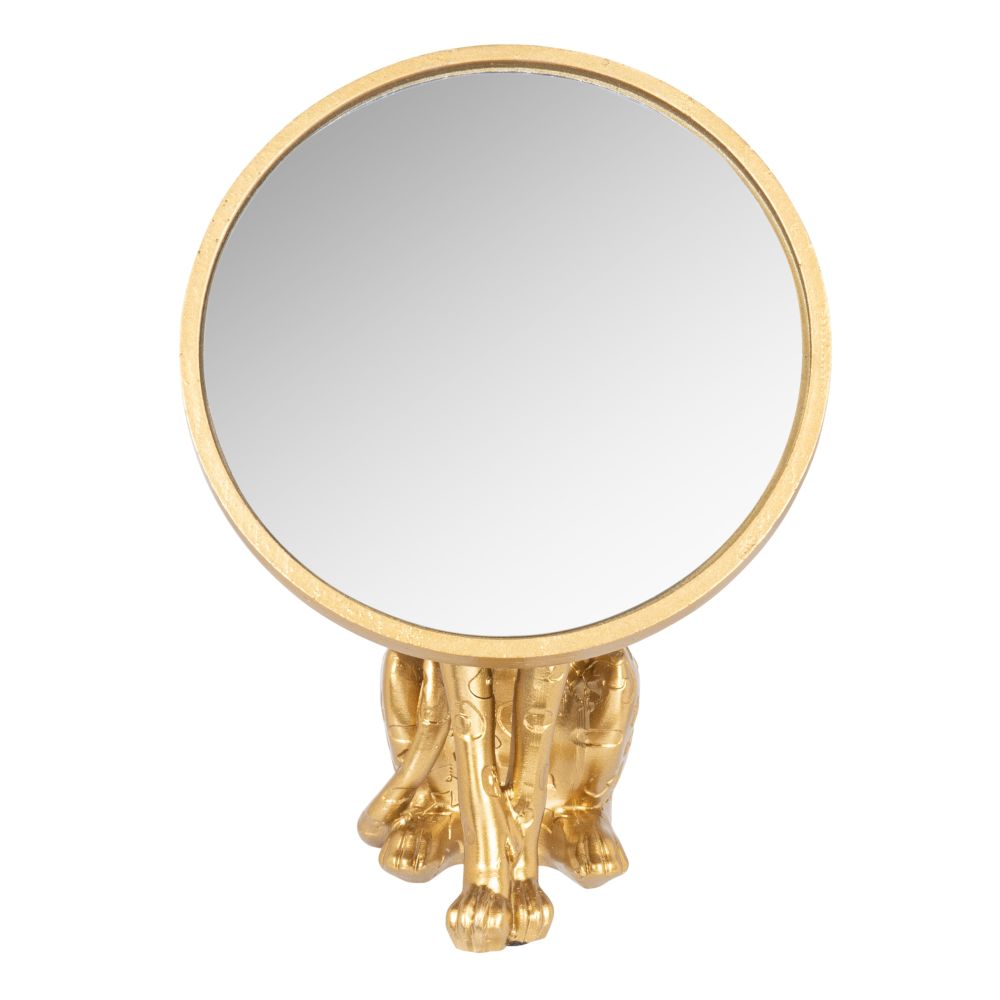 Miroir à poser léopard en résine dorée 15x21 Miroir à poser léopard en résine dorée 15x21