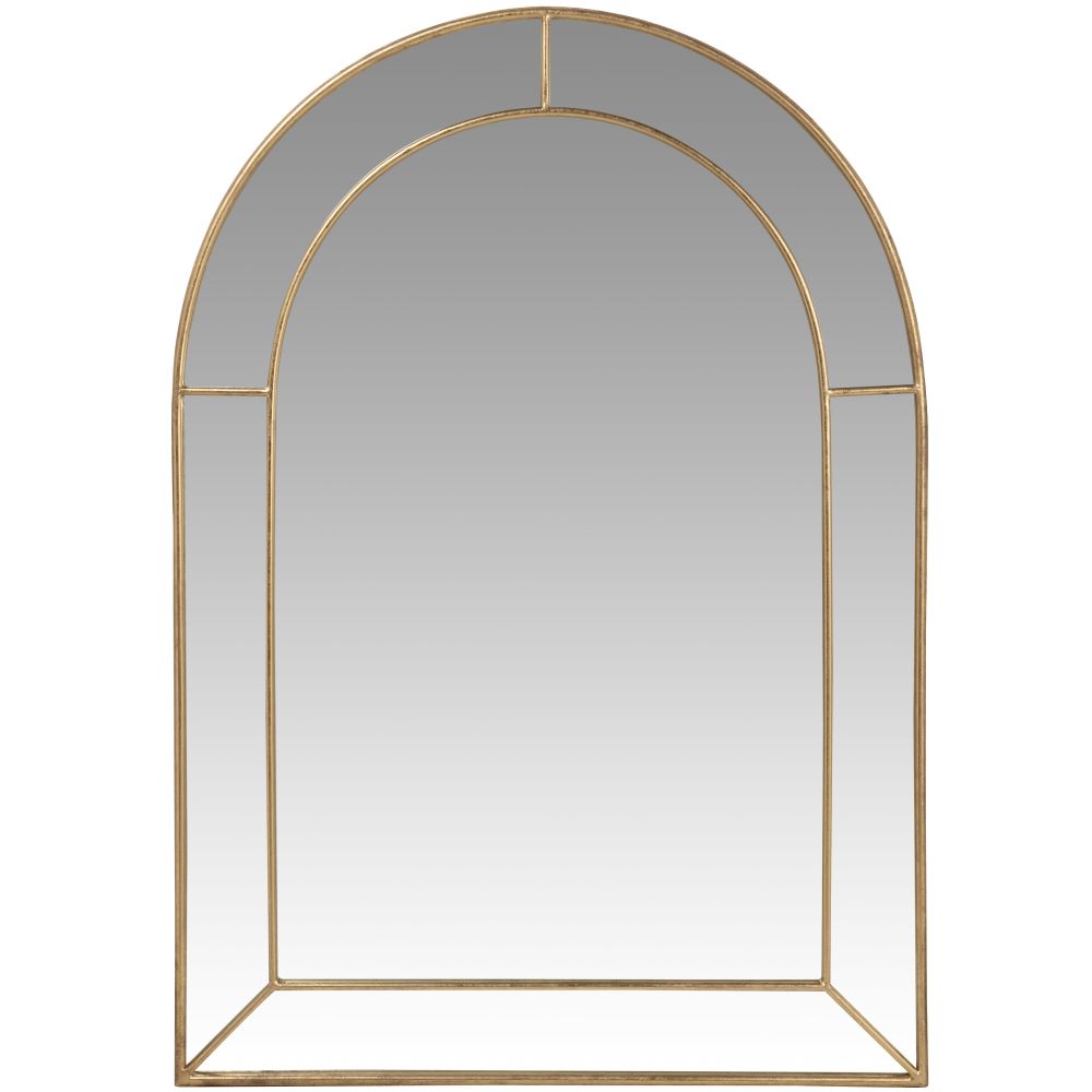 Miroir arcade en métal doré 70x100