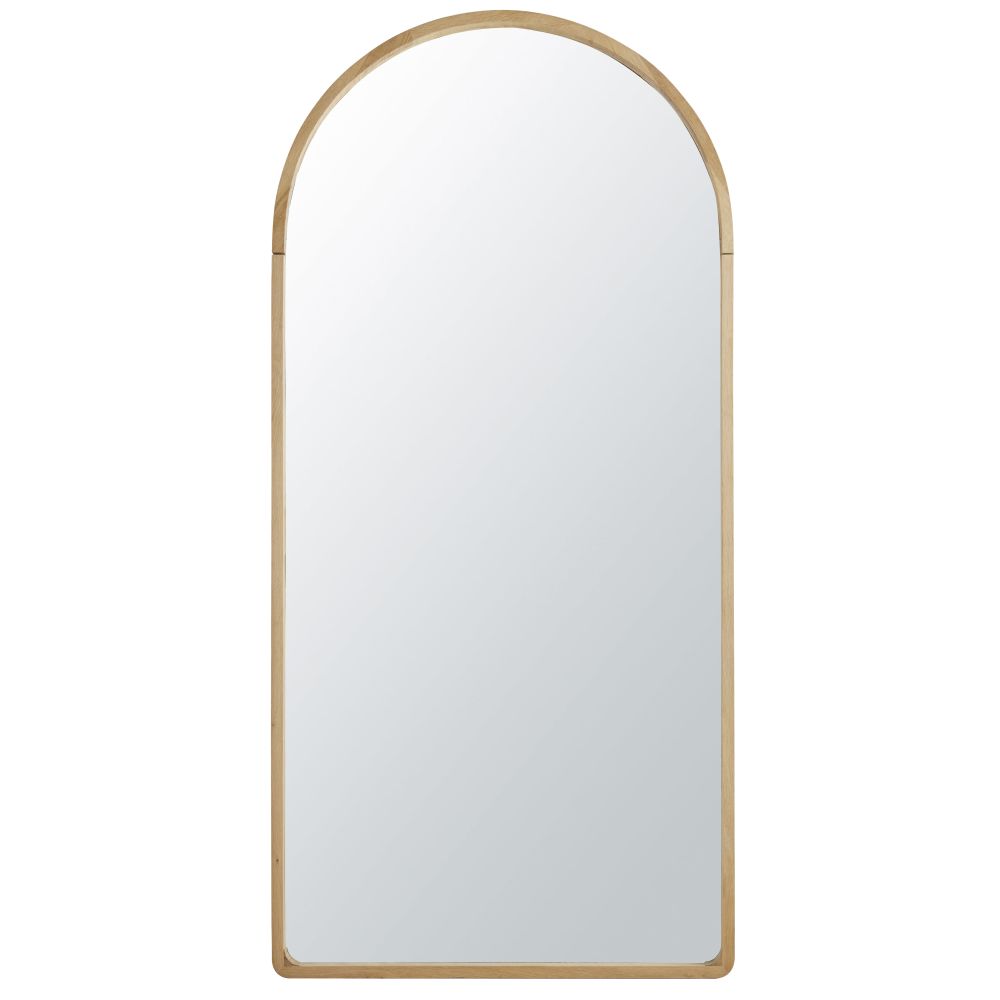 Miroir arrondi en chêne beige 80x167