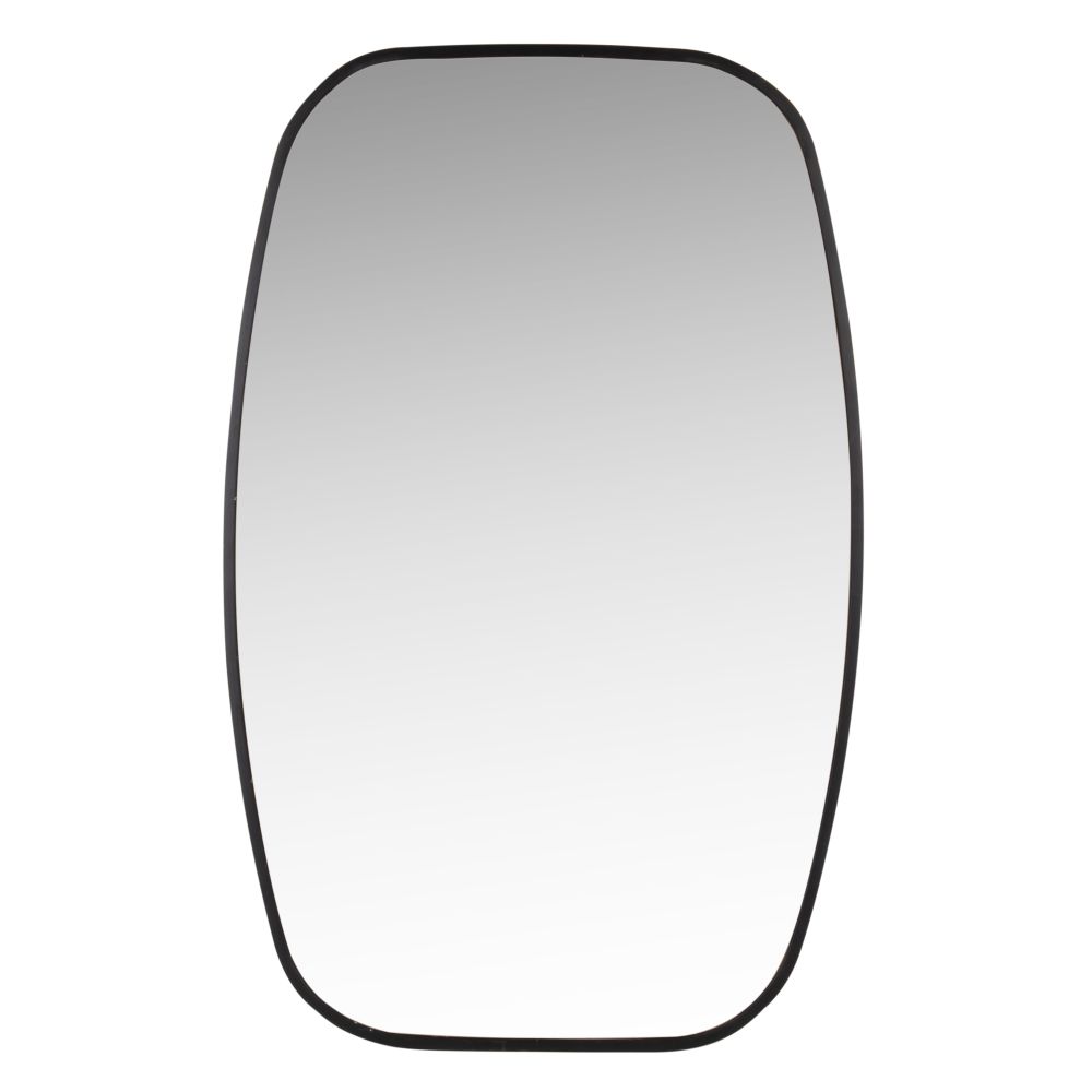 Miroir arrondi en métal noir 46x70 Miroir arrondi en métal noir 46x70