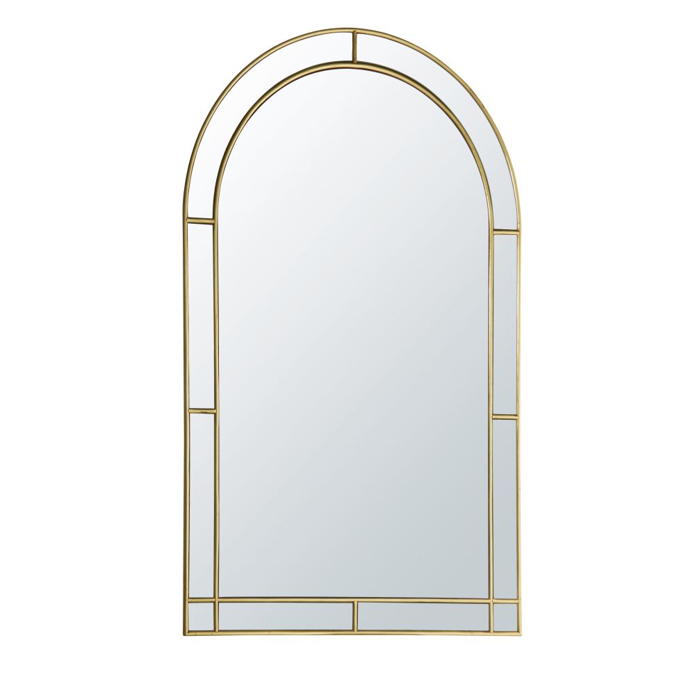 Miroir biseauté en métal doré 70x110