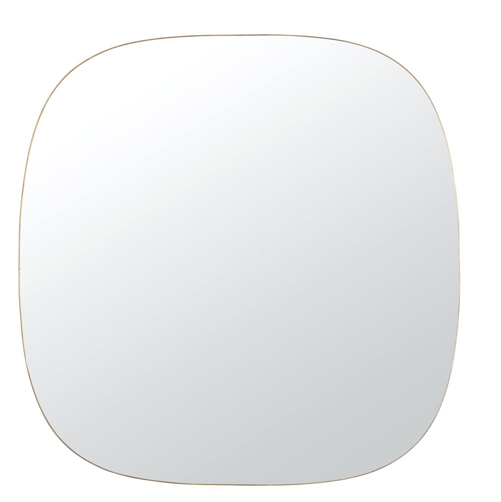 Miroir carré arrondi, encadrement en métal doré 108x110 Miroir carré arrondi, encadrement en métal doré 108x110