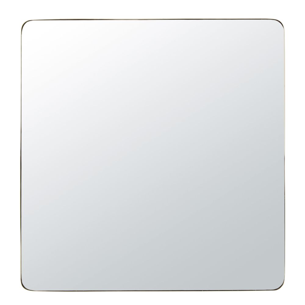 Miroir carré en métal doré 111x111