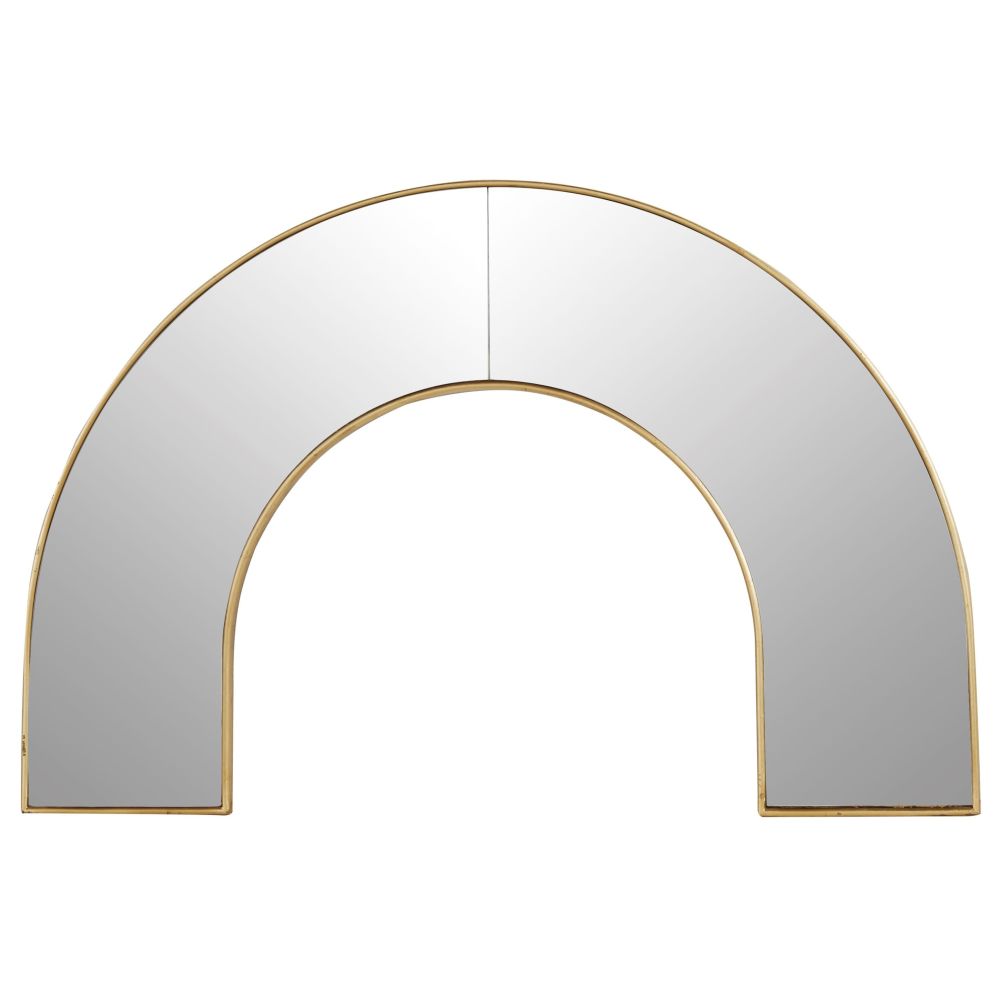 Miroir demi-cercle en métal doré 60x90