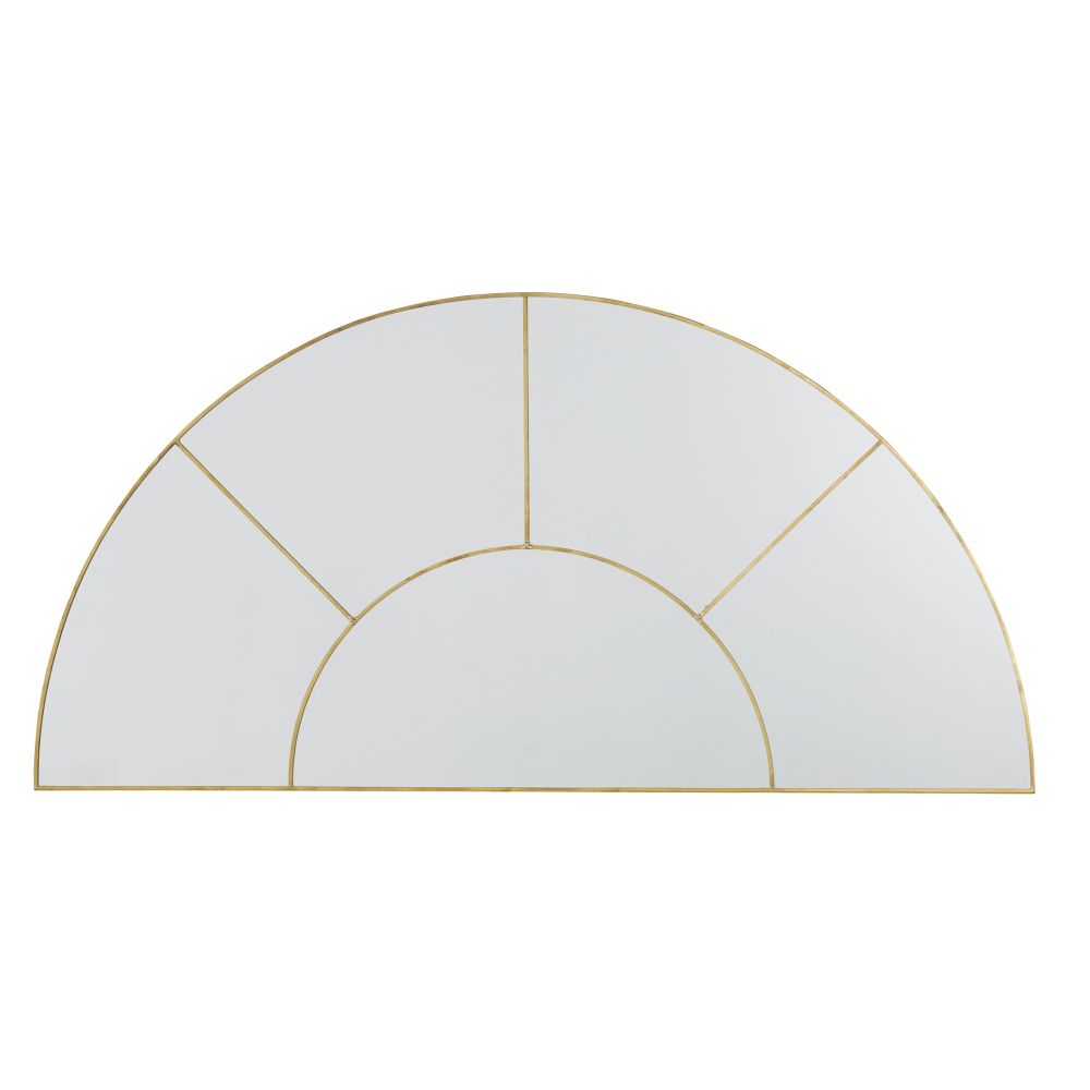 Miroir demi-lune en métal doré 100x50